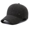 Chapéu masculino de meia-idade chapéu de algodão com forro de fleece quente para meia-idade e idosos proteção para as orelhas boné de beisebol outono e inverno chapéu de lã com aba antigo