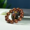 Pulseira de Pera Huanghua de Folha Grande Masculina Pulseira de Contas de Buda de Jacarandá Pera Kang Rosário Feminino 108 Joias Fabricantes Atacado