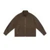 Jaqueta com Gola Alta e Zíper Yutang Estilo Old Money Simples e Elegante 26 Outono/Inverno Modelagem Solta Roupa Externa Casual para o Dia a Dia para Homens