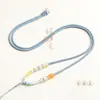 Cordón con Colgante de Ágata Ajustable de 2 mm Nudo de Transferencia Tejido a Mano Colgante de Jade Hebilla de Seguridad Cuerda Dorada para Colgante