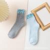 Calcetines de Felpa Coral de Invierno, Calcetines de Media Pantorrilla para el Hogar, Calcetines Transpirables de Maternidad, Calcetines de Piso de Chenilla acanalados con Bloques de Color