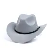 Sombrero de Lana de Caballero Otoño e Invierno Europeo y Americano Transfronterizo Sombrero de Jazz Metálico para Hombres y Mujeres Sombrero de Panamá Deformado Sombrero Vaquero