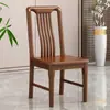 Silla de Comedor de Madera Maciza Estilo Chino Uso Doméstico Silla con Respaldo Estructura de Ensamblaje Machihembrado Estable y Duradera Hotel Restaurante Comedor Silla sin Ensamblaje