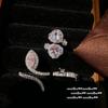 Anillo Enrollado de Gema de Amor en Polvo Papalacha Chapado en Oro Rico Familiar Oro de 18K Anillo de Circonia con Colgante de Vid