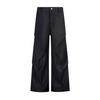 Pantalones casuales de estilo americano, limpios, plisados, con microcuerno, para primavera y verano, holgados, rectos y drapeados, negros.