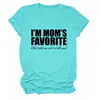 SOY la favorita de Mamá Amazon Wish Sitio Independiente Moda Versátil Camiseta Casual para Mujer de Cuello Redondo y Manga Corta
