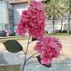 Nueva hortensia pagoda azul zafiro grande 2 hortensias pagoda rojo rosa boda Fondo de camino flores falsas suaves al por mayor