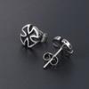 Tendencia japonesa y coreana acero de titanio cruz aceite pendientes hombres y mujeres pendientes moda personalizada nicho hebilla de oreja CF061