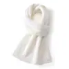 Cachecol 100% cashmere puro, cachecol quente de outono e inverno feminino, tricot torcido, tricot espessado, aquecedor de pescoço de comprimento médio