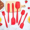 Amazon venda quente utensílios de cozinha de silicone raspador de creme conjunto de seis peças ferramenta de silicone para assar espátula pincel de óleo terno