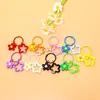 Novo Pingente Chaveiro Pequena Flor de Resina Criativa Estrela de Cinco Pontas Artesanal DIY Argola de Chaveiro Pingente de Bolsa para Homens e Mulheres