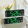 Reloj de Sala de Estar Simple de Doble Propósito de 13 pulgadas con Fuente Grande, Reloj Electrónico con Múltiples Configuraciones de Alarma, Temperatura y Día de la Semana en la Misma Pantalla 6629