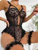 Comércio Exterior Transfronteiriço Novo Estilo Europeu e Americano Lingerie Sexy, Meia-calça Suspensa Sexy de Renda e Rede, Modelagem Justa, Direto da Fábrica