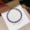 Galáxia Névoa Roxa~Pulseira com Pingente de Flor de Zircônia Gota d'Água Estilo Minimalista Coreano Ins Pulseira Joia de Luxo Leve de Alta Qualidade