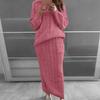 AliExpress outono e inverno novas roupas femininas Amazon wish moda europeia e americana conjunto de suéter com ponto torcido saia em estoque