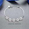 Pulsera de Flor de Cerezo Pulsera Simple Estudiante Estilo Japonés y Coreano Distintiva Joyería de Mano de Diamante Pulsera de Flor Rosa Fresca para Mujer