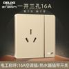 Delixi Socket de Interruptor Ultradelgado Panel de Enchufe Grande Plano Enchufe Dorado Marco de Acero Dorado Shisha Panel Simple 86
