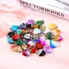 Pingente de amor em pedra natural transfronteiriço 20mm pingente de coração cor de cristal pingente de coração de pêssego acessórios de joias para colar
