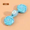 Hebilla de Plato Cheongsam Perlas de Jade Hebilla de Tela de Rosa Traje Tang Dinastía Han Hebilla de Tela Hecha a Mano Vestido Chino Tendencia Nacional Hebilla Decorativa Retro
