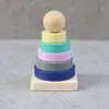 Mini Hanottamons de Madeira Conjunto Pequeno de Cinco Camadas Coluna para Crianças Meninos e Meninas Bebê Brinquedos de Educação Infantil