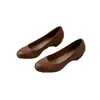 Sapatos Mary Jane pequenos, de nicho, com bico fino, acabamento vintage desgastado, novo design de outono, sapatos femininos de salto baixo