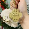 Llavero Dorado Corazón Trébol de Cuatro Hojas Princesa Amuleto de Buena Suerte Oro Puro 999 Peluche Año del Caballo Colgante Regalo Mayoreo