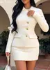Conjunto de Terno Estilo Pequena Fragrância Transfronteiriço Europeu e Americano 2026 para Mulheres, Vestido de Saia Curta Tweed de Cintura Alta Afunilado Emagrecedor