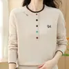 Suéter de Lã da Moda para Mães, Suéter de Lã Quente com Gola Redonda para Primavera e Outono de 2026, Suéter Base Solto e Grosso