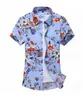 Camisa europea de manga corta para hombre, nueva, con estampado floral hawaiano casual, unisex, estampado digital