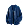 Suéter suelto para hombre de otoño e invierno, tejido de punto moderno para principios de otoño, cuello en V, estilo francés, top único y elegante