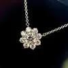 Colar de moissanita de imitação de 2 quilates feminino banhado a platina pt950 corrente clavicular oito corações oito flechas pingente de zircônia joia