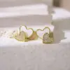 Brincos de Coração Duplo Gota de Óleo com Diamantes Incrustados Agulha de Prata Estilo Coreano Exquisitos Doces Frescos Brincos Fashionáveis Elegantes Versáteis