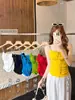 7075# Estilo Puro Deseo de Verano Camiseta sin Mangas con Tirantes Finos y Lazo Diseño para Mujer Espalda Hermosa Cintura Ceñida Adelgazante Top Versátil