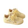 Sapatos Amarelos Estilo Academia com Estampa Fofa Feminino 2025 Primavera Novos Ins Nicho Versátil Casual Tênis de Skate Tênis Pão