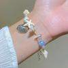 Pulseira Cristal Multicamadas Nova Boêmia Transfronteiriça Pulseira Pingente Estrela do Mar Conjunto de Pulseiras com Contas Coloridas Mulheres