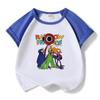 Roupa infantil Rainbow Friends para meninos e meninas, conjunto de verão novo de algodão de manga curta com shorts finos, duas peças