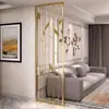 Tela de Ferro Artístico Moderna Simples de Aço Inoxidável de Luxo Leve Divisória de Hall de Entrada Grade de Bloqueio Decorativa Vazada Novo Estilo Chinês