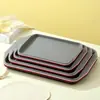 Múltiples bandejas plásticas antideslizantes comerciales, bandejas rectangulares de comida rápida estilo chino, platos rectangulares para hamburguesas de cantina de hotel KFC