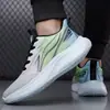 Zapatos deportivos transpirables de malla para suministro transfronterizo, zapatos ligeros y duraderos de pegado en frío, zapatillas de correr de suela blanda, zapatos casuales modernos para caminar
