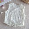 2026 Nuevo Chaleco Floral Elegante de Verano para Niñas Camiseta sin Mangas de Encaje Estilo Princesa Top Halter