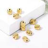 Materiales accesorios para joyería hecha a mano DIY con cuentas al por mayor latón chapado en oro punto grano cuentas óvalos metal cuentas sueltas