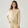 Suéter con capucha de cachemira de punto trenzado con viento suave para mujer, nuevo cárdigan de lana de ajuste delgado para otoño, estilo europeo y americano