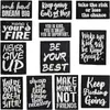 Nunca Desista Adesivos de Tecido Bordados Letras em Inglês Pretas Etiquetas Bordadas em Computador Decoração de Roupas Adesivos de Patch com Frases Inspiradoras