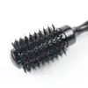 Suministro directo de fabricantes peine de tubo de aluminio negro para damas peine estilo pera con hebilla caliente para secado con soplado peine de cerdas para el hogar peine de rodillo