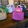 Bolsa de Cosméticos Impermeable de Color Puro Eva Popular Transfronteriza Bolsa de Playa Bolso de Mano Eva de Moda con Agujero de Anillo Recortado