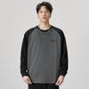 F1153 Tamanho grande outono novo sucesso masculino 260g costura de chifre camiseta de manga comprida jaqueta masculina folgada gola redonda