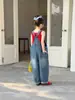 Mono de Mezclilla para Niñas Primavera/Verano 2026 Nuevo Elegante de Moda Mono de Celebridad de Internet Conjunto de Dos Piezas