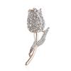 Broche de Diamantes Tulipán Estilo Nuevo Japonés y Coreano Diseño Exquisito para Mujer Ramillete Pin Anti-Exposición Accesorios para Traje