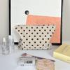 Bolsa de Cosméticos de Pana Retro con Lunares, Bolso de Mano Portátil, Bolsa de Almacenamiento de Gran Capacidad para Viaje para Cuidado de la Piel y Artículos de Tocador