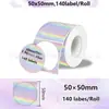 Novo Papel Térmico Laser de Ponto Holográfico Redondo Compatível com Phomemo M110 Papel de Etiqueta Térmica Prata 50mm